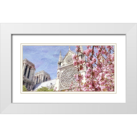 Paris in Bloom 3 White Modern Wood Framed Art Print with Double Matting by Kimberly, Allen