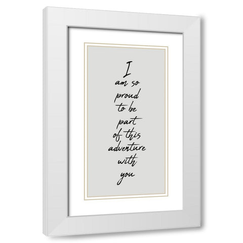 This Adventure White Modern Wood Framed Art Print with Double Matting by Kimberly, Allen