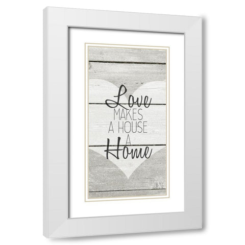Love Makes White Modern Wood Framed Art Print with Double Matting by Kimberly, Allen