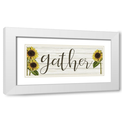 Sunflower Gather White Modern Wood Framed Art Print with Double Matting by Kimberly, Allen