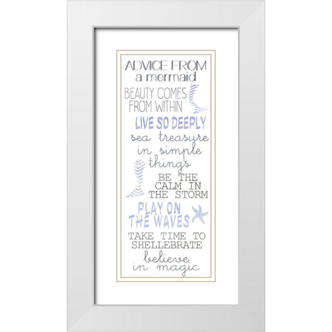 Mermaid Advice  White Modern Wood Framed Art Print with Double Matting by Kimberly, Allen