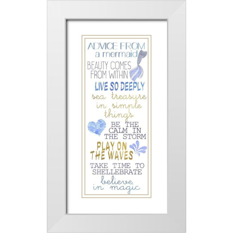 Mermaid Advice v2 White Modern Wood Framed Art Print with Double Matting by Kimberly, Allen
