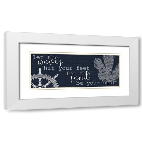 Let the Waves White Modern Wood Framed Art Print with Double Matting by Kimberly, Allen