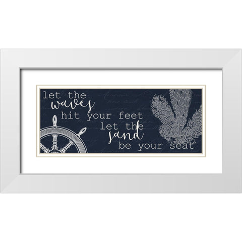 Let the Waves White Modern Wood Framed Art Print with Double Matting by Kimberly, Allen