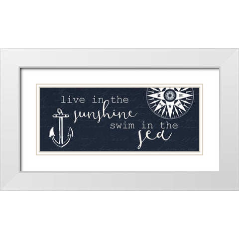 Live in the Sea White Modern Wood Framed Art Print with Double Matting by Kimberly, Allen