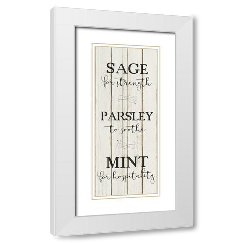 Herbs For 1 White Modern Wood Framed Art Print with Double Matting by Kimberly, Allen