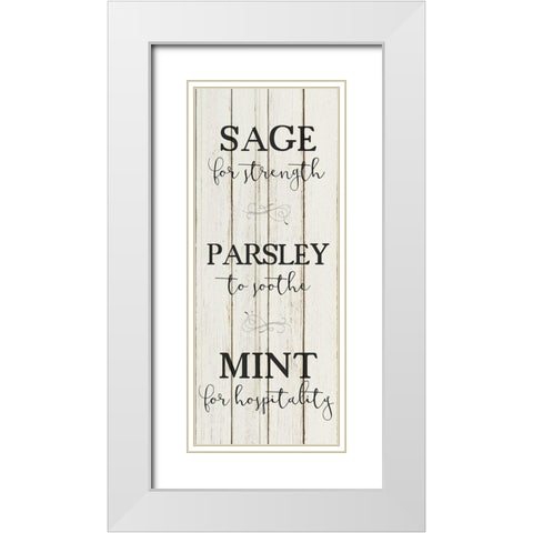 Herbs For 1 White Modern Wood Framed Art Print with Double Matting by Kimberly, Allen