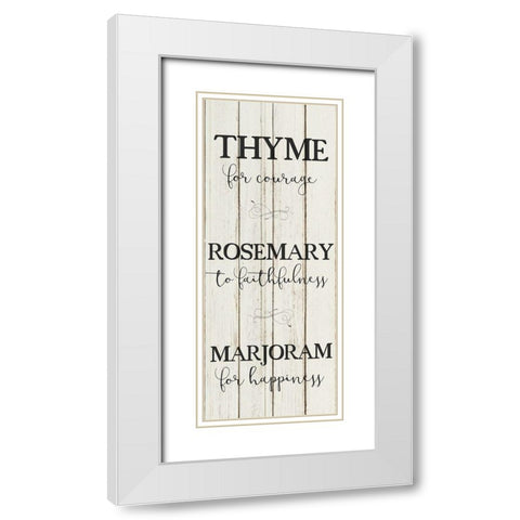 Herbs For 2 White Modern Wood Framed Art Print with Double Matting by Kimberly, Allen