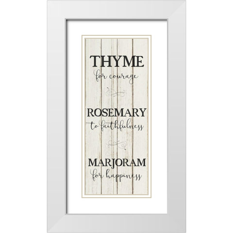 Herbs For 2 White Modern Wood Framed Art Print with Double Matting by Kimberly, Allen