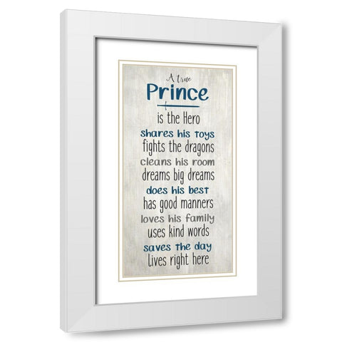 A True Prince White Modern Wood Framed Art Print with Double Matting by Kimberly, Allen