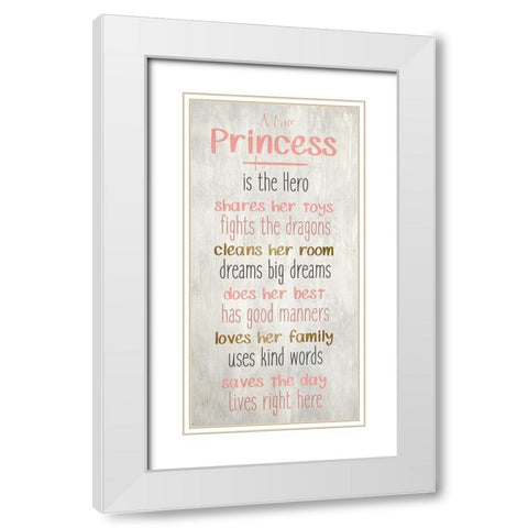 A True Princess White Modern Wood Framed Art Print with Double Matting by Kimberly, Allen