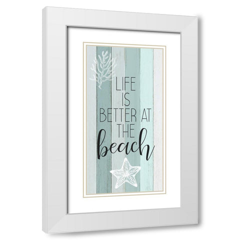 Live in the Sun 1 White Modern Wood Framed Art Print with Double Matting by Kimberly, Allen