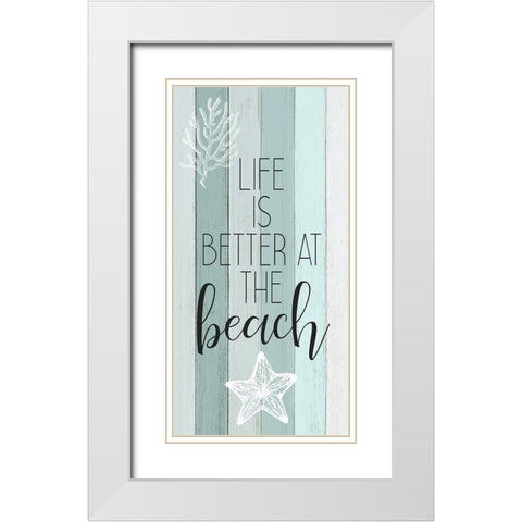 Live in the Sun 1 White Modern Wood Framed Art Print with Double Matting by Kimberly, Allen
