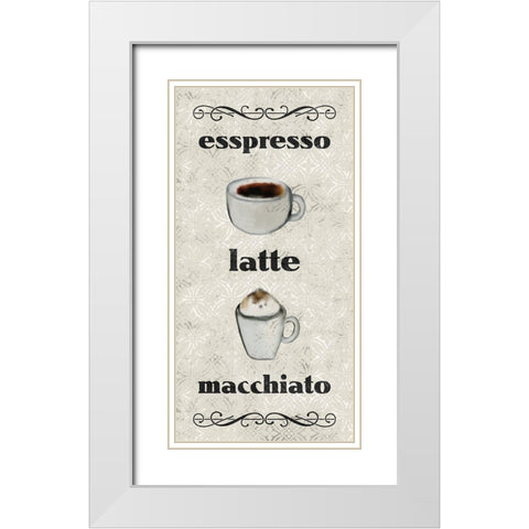 Coffee Life 1 White Modern Wood Framed Art Print with Double Matting by Kimberly, Allen