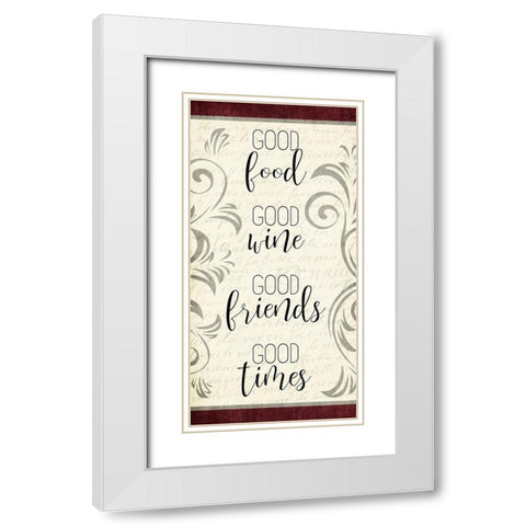 Good Wine 1 White Modern Wood Framed Art Print with Double Matting by Kimberly, Allen