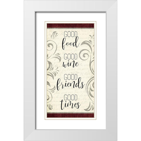 Good Wine 1 White Modern Wood Framed Art Print with Double Matting by Kimberly, Allen
