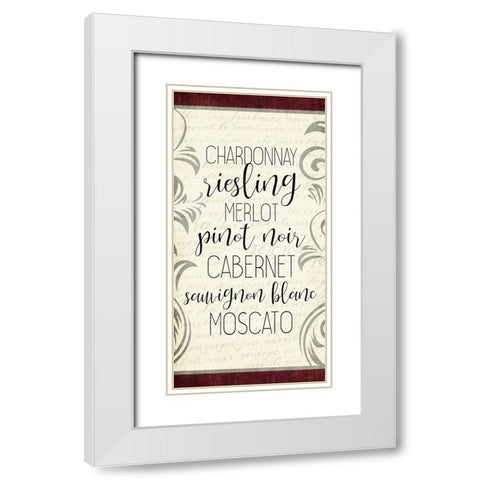 Good Wine 3 White Modern Wood Framed Art Print with Double Matting by Kimberly, Allen
