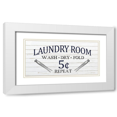 Laundry Room White Modern Wood Framed Art Print with Double Matting by Kimberly, Allen
