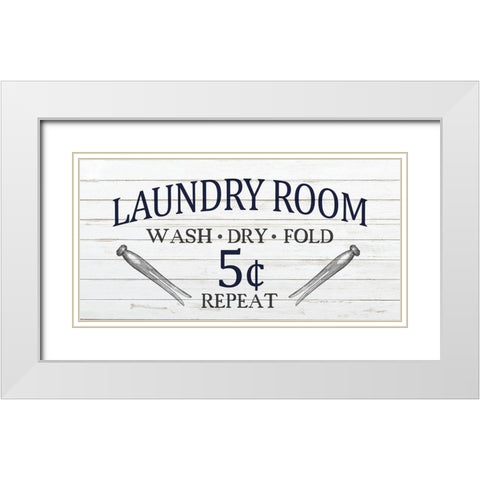 Laundry Room White Modern Wood Framed Art Print with Double Matting by Kimberly, Allen