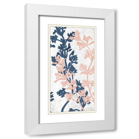 Navy Branches 4 White Modern Wood Framed Art Print with Double Matting by Kimberly, Allen