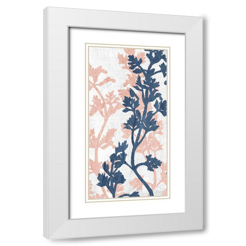 Navy Branches 5 White Modern Wood Framed Art Print with Double Matting by Kimberly, Allen