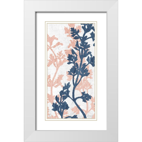 Navy Branches 5 White Modern Wood Framed Art Print with Double Matting by Kimberly, Allen