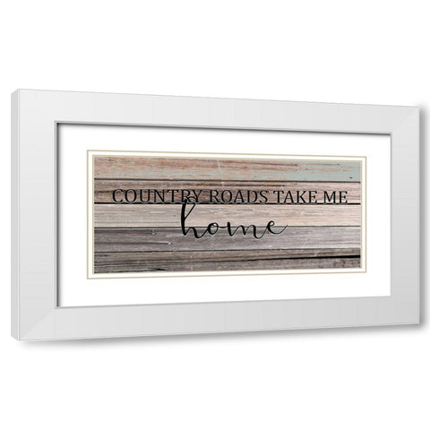 Country Roads White Modern Wood Framed Art Print with Double Matting by Kimberly, Allen