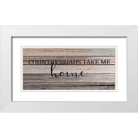 Country Roads White Modern Wood Framed Art Print with Double Matting by Kimberly, Allen