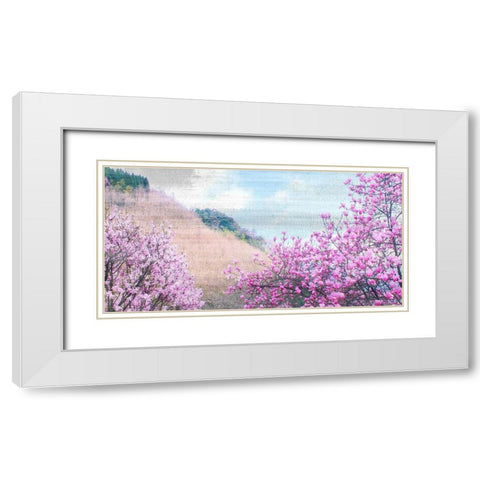 Hillside Blooms White Modern Wood Framed Art Print with Double Matting by Kimberly, Allen