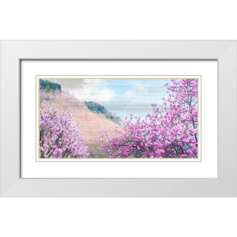 Hillside Blooms White Modern Wood Framed Art Print with Double Matting by Kimberly, Allen
