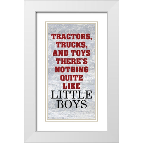 Little Boys White Modern Wood Framed Art Print with Double Matting by Kimberly, Allen