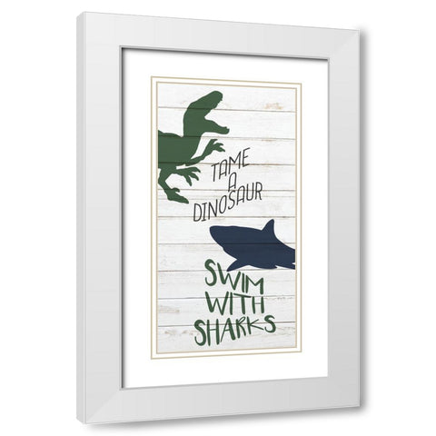 Tame and Swim 2 White Modern Wood Framed Art Print with Double Matting by Kimberly, Allen