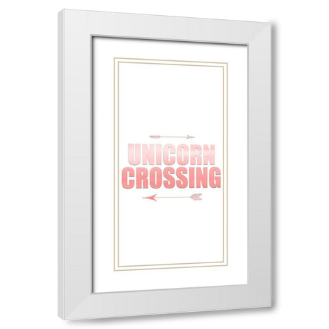 Ombre Unicorn 2 White Modern Wood Framed Art Print with Double Matting by Kimberly, Allen