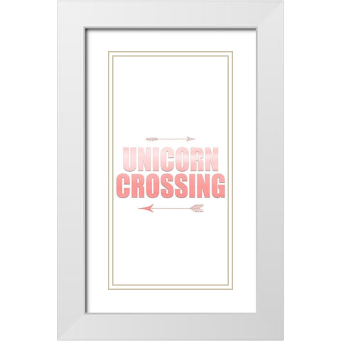 Ombre Unicorn 2 White Modern Wood Framed Art Print with Double Matting by Kimberly, Allen