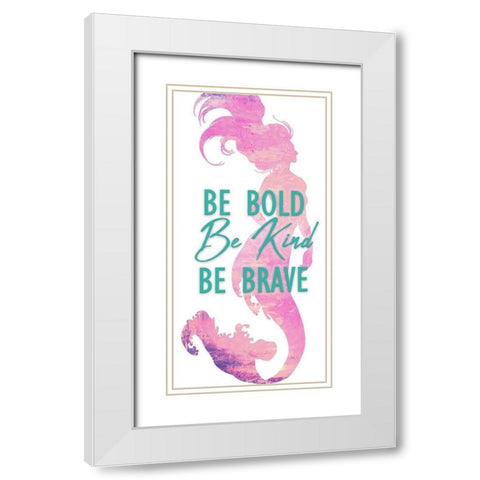 Be Bold 1 White Modern Wood Framed Art Print with Double Matting by Kimberly, Allen