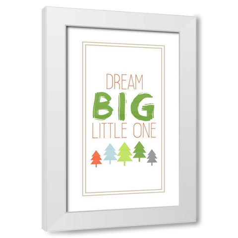 Dino Brave 2 White Modern Wood Framed Art Print with Double Matting by Kimberly, Allen