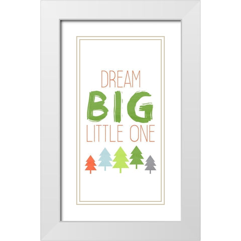 Dino Brave 2 White Modern Wood Framed Art Print with Double Matting by Kimberly, Allen