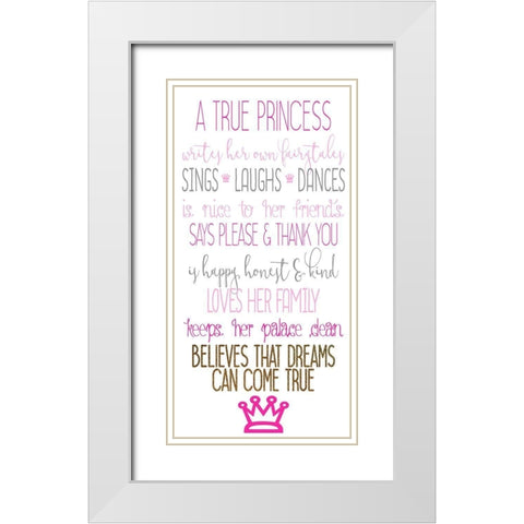 A Princess 1 White Modern Wood Framed Art Print with Double Matting by Kimberly, Allen
