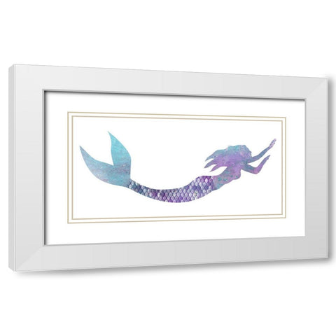 Mermaid Swimming White Modern Wood Framed Art Print with Double Matting by Kimberly, Allen