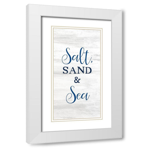 Salt and Sea 6 White Modern Wood Framed Art Print with Double Matting by Kimberly, Allen