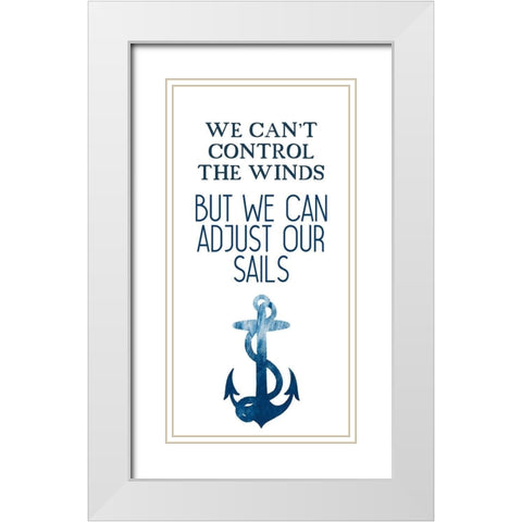 Our Sails 1 White Modern Wood Framed Art Print with Double Matting by Kimberly, Allen