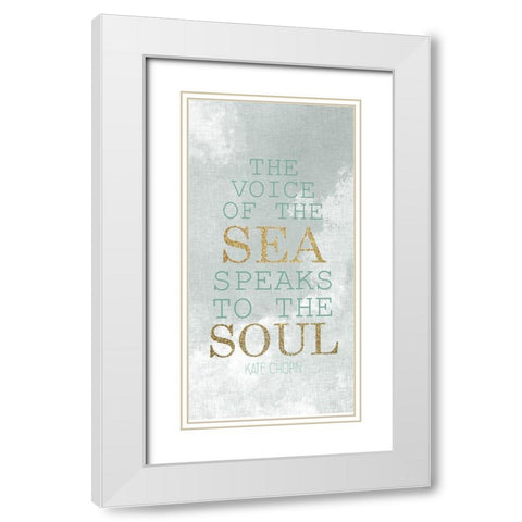 The Voice of the Sea 3 Gold White Modern Wood Framed Art Print with Double Matting by Allen, Kimberly