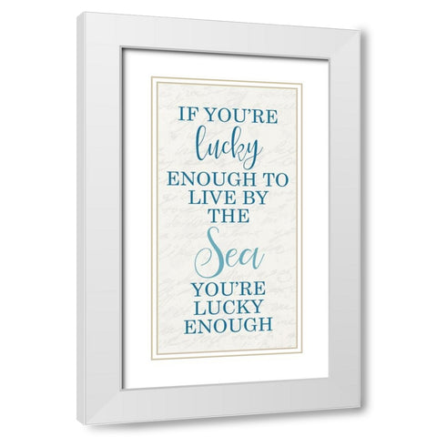Lucky Enough 6 White Modern Wood Framed Art Print with Double Matting by Kimberly, Allen