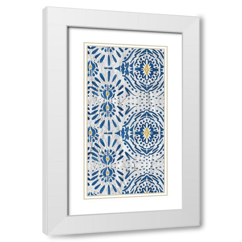 Ikat 1 White Modern Wood Framed Art Print with Double Matting by Kimberly, Allen