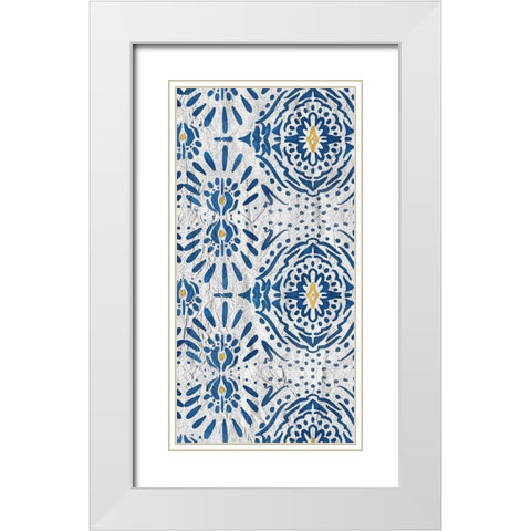 Ikat 1 White Modern Wood Framed Art Print with Double Matting by Kimberly, Allen