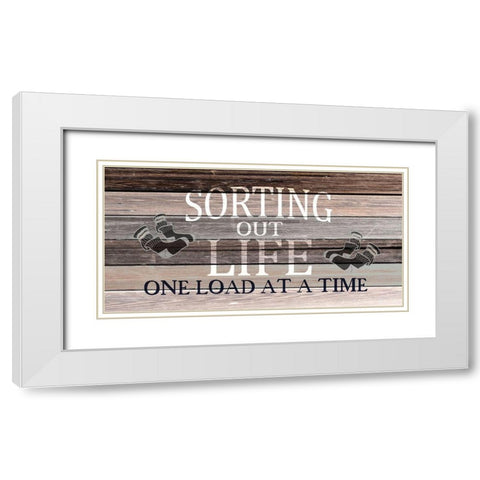 Sorting White Modern Wood Framed Art Print with Double Matting by Kimberly, Allen