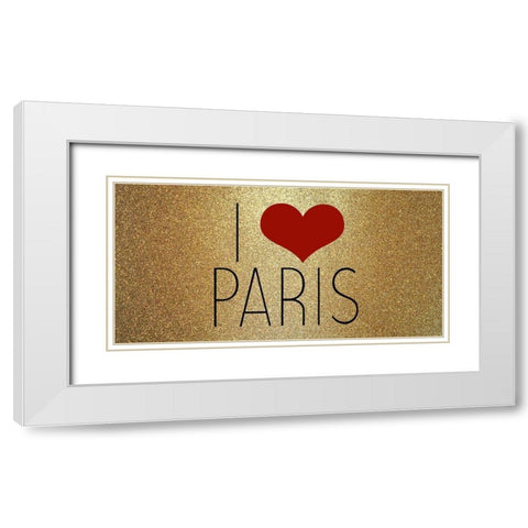 Love Paris 3 White Modern Wood Framed Art Print with Double Matting by Kimberly, Allen