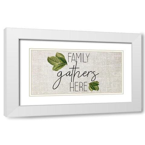 Family Gathers White Modern Wood Framed Art Print with Double Matting by Kimberly, Allen
