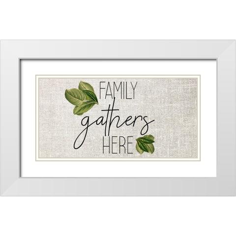 Family Gathers White Modern Wood Framed Art Print with Double Matting by Kimberly, Allen