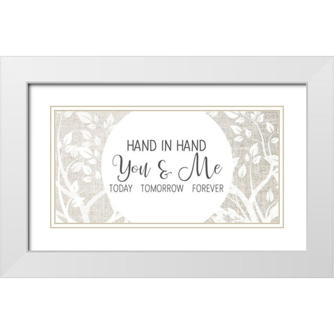 Hand in Hand White Modern Wood Framed Art Print with Double Matting by Kimberly, Allen